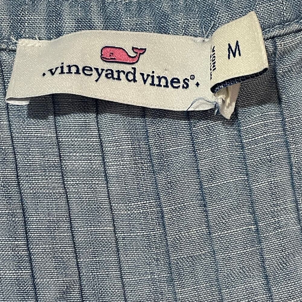 Vineyard Vines Sleeveless Chambray Pintuck Dress - Blue - Medium - Picture 7 of 8